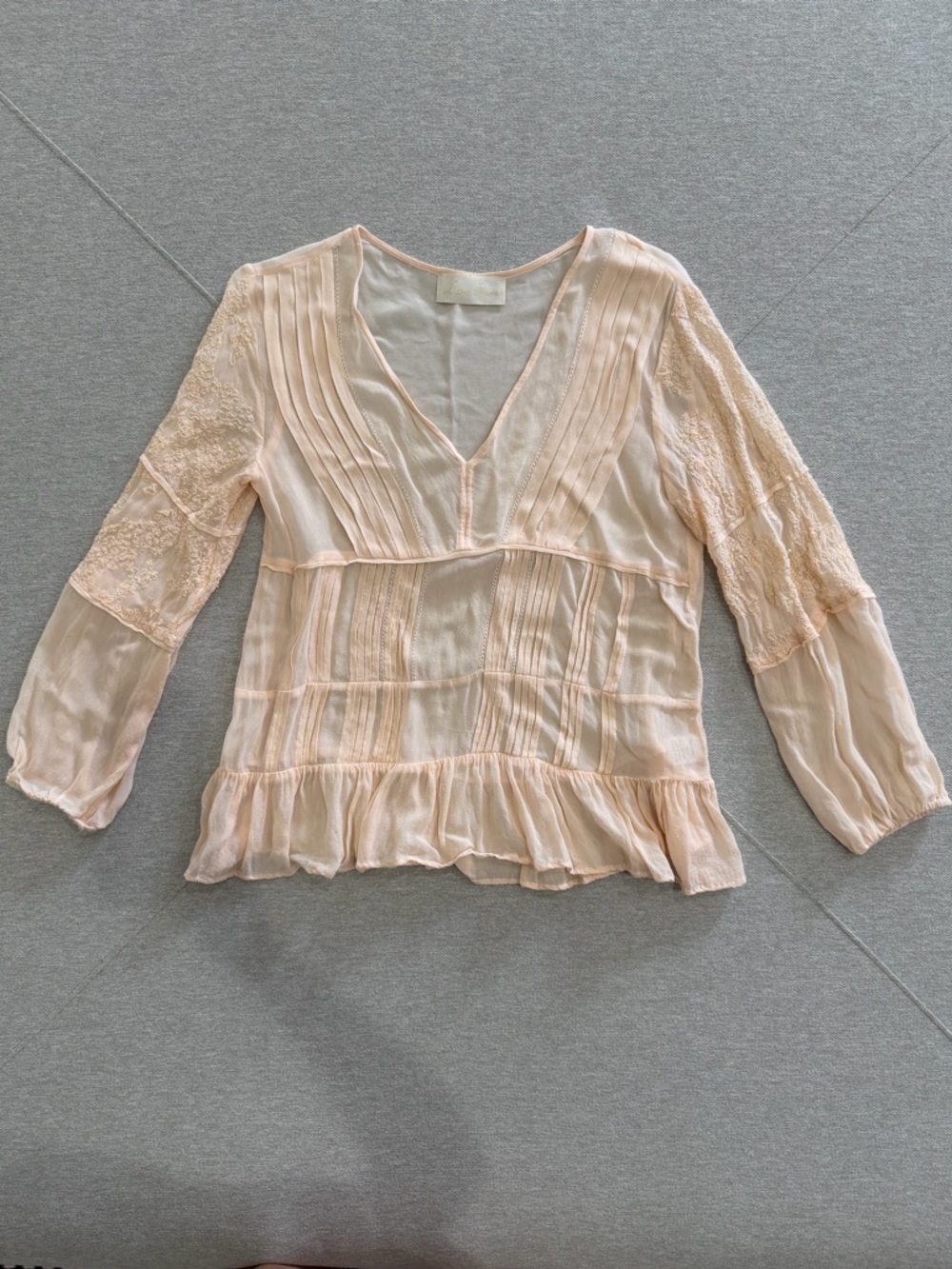Women's Peach V-Neck Blouse